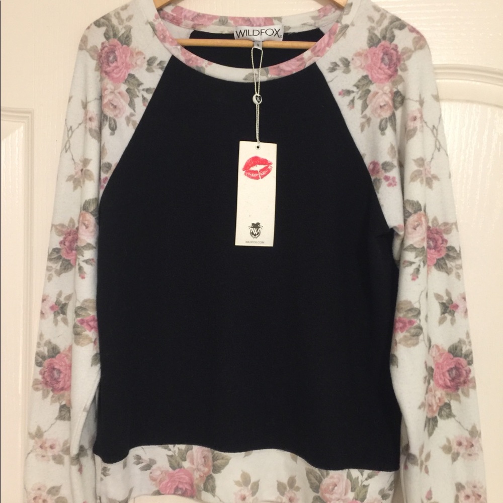 NWT Wildfox Rose BBJ Raglan